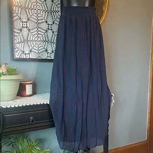 Say What? Navy Blue Maxi Dress with Smocked Waist